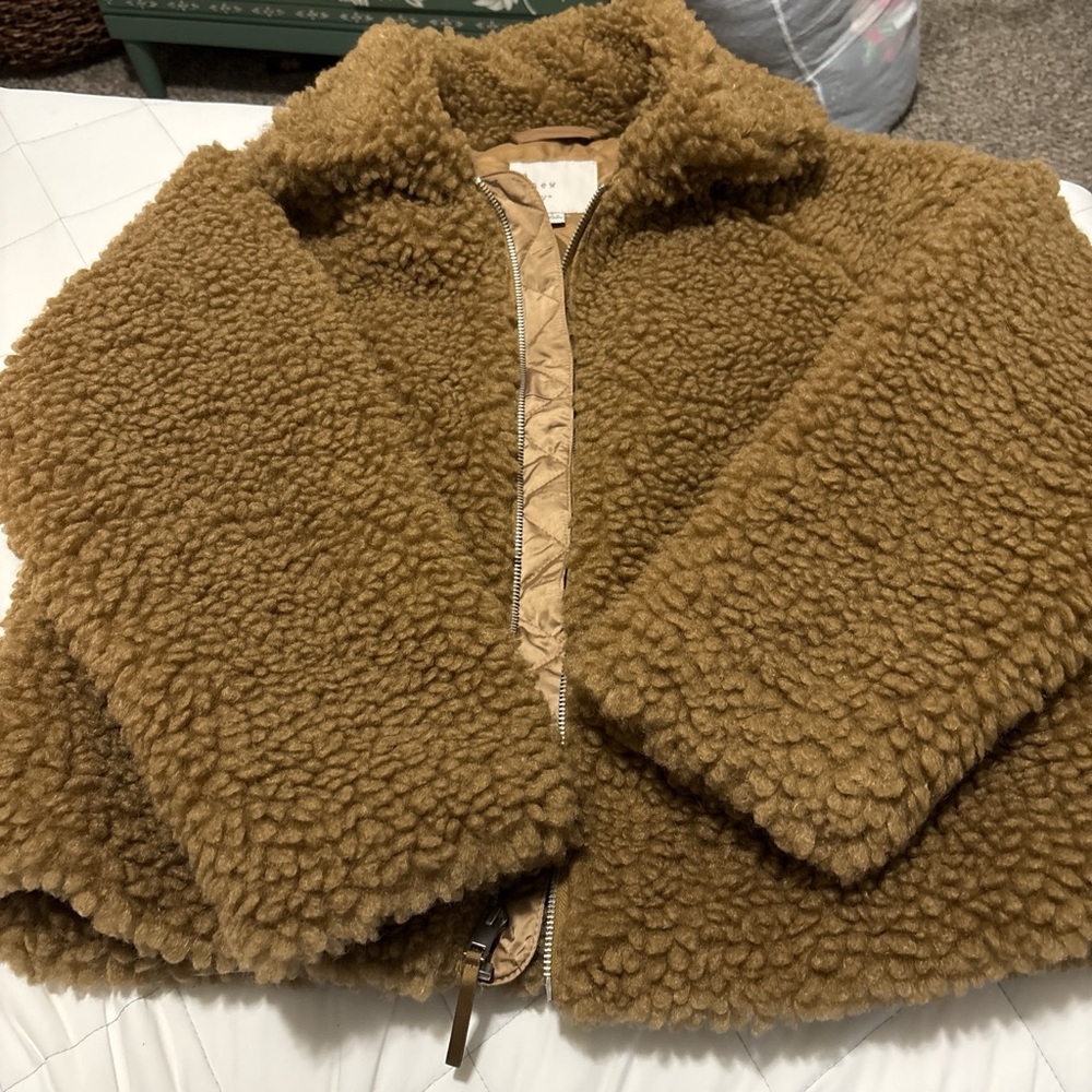 a new day Plush Teddy Sherpa Jacket in Caramel Brown